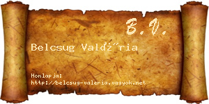 Belcsug Valéria névjegykártya